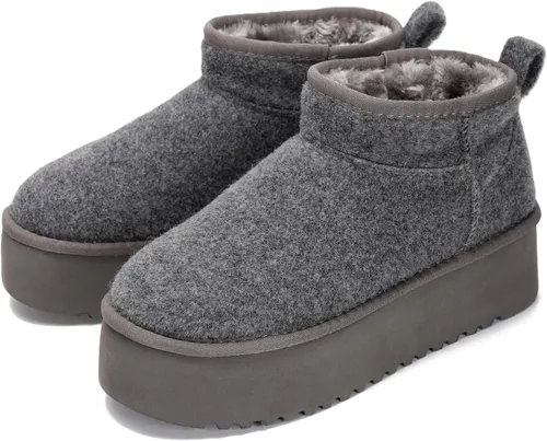 Vista 10 de Project Cloud - Botines de piel 100% auténtica para mujer, botas de plataforma Castaño