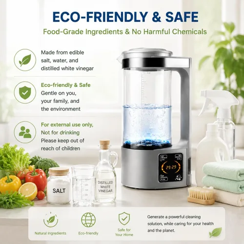 Vista 2 de Generador de solución hipoclorosa de ácido hipocloroso y sodio - Generador portátil de solución de agua de NaCl electrolizado de capacidad de 67.6