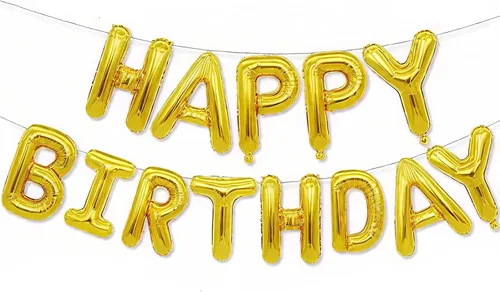 Vista 7 de Letras de aluminio de 16 pulgadas con texto en inglés «Happy Birthday» de color negro para hombres, mujeres, niños, suministros de decoración