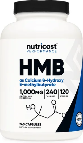 Vista 6 de Nutricost HMB (As Calcio Beta-hidroxi beta-metilbutirato) 1,000 mg, 60 cápsulas – 500 mg por cápsula, sin OMG, sin gluten, 30 porciones