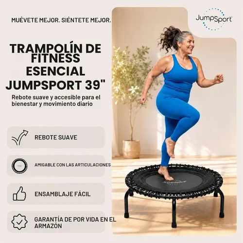 Vista 2 de JumpSport 39” Essential Fitness Trampoline for Adults - Model 250