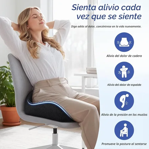 Vista 2 de ZIKEE Pioneering - Cojín de asiento de gel para alivio del dolor sentado