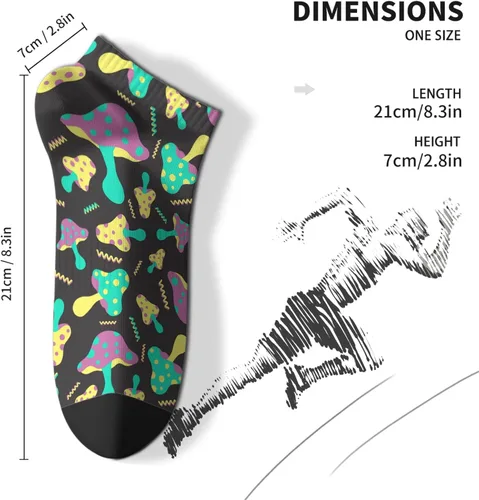 Vista 4 de devor Cotton Socks Liner for Men's Sock Short Socks Trendy Mushrooms Funny Mushrooms Magic Mushrooms Plant Forest Socks