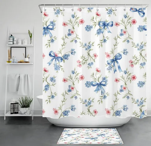 Vista 10 de LB Cortina de ducha de fútbol americano, juego deportivo, acuarela, fondo negro, cortina de baño de dibujos animados, tela de poliéster decorativa