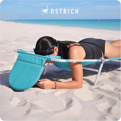Vista 2 de Silla plegable Ostrich para damas, tumbona de playa, camping, piscina, bronceado, color aqua