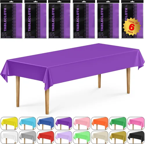 Vista 72 de DecorRack 2 Manteles rectangulares de plástico libres de BPA, 54 x 108 pulgadas, mantel de mesa para comedor, mantel rectangular para fiestas