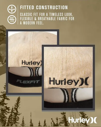 Vista 47 de Hurley Gorras para hombre - One & Only Flexfit Textures Cap - Sombreros ajustados para hombre, S-XL