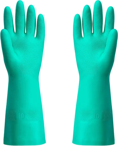 Vista 9 de ThxToms guantes de nitrilo para el hogar, resistentes al aceite, ácido, alcalinos y solventes 15mil,Reusable Heavy Duty Diswashing Gloves, Resist