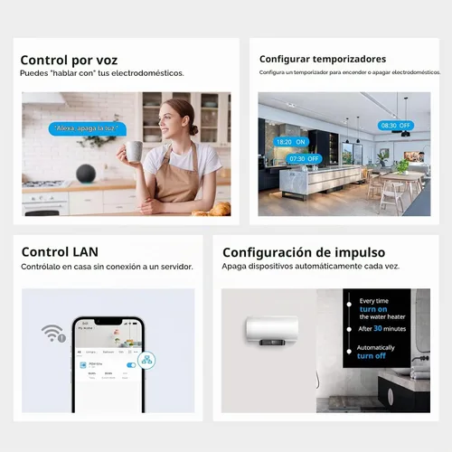 Vista 2 de SONOFF POWR316D Elite 16A Interruptor de potencia inteligente WiFi con medidor de energía, interruptor de luz inalámbrico inteligente con monitoreo