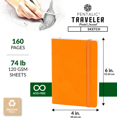 Vista 3 de Cuaderno de bocetos Travelers Dot Grid Pentalic Art, libre de ácidos