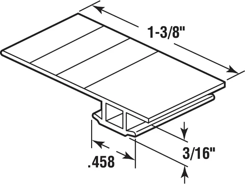 Vista 2 de Prime-Line B 660 7/8 In. a 1-3/8 In. x 7 ft. Sello de vinilo negro para clima (paquete individual)