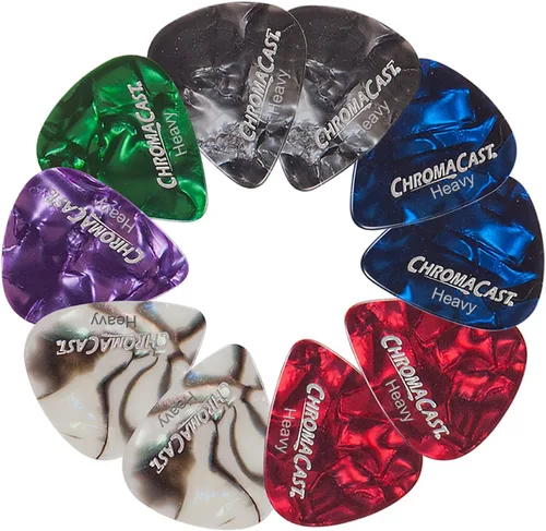 Vista 9 de Chromacast Pearl púas de celuloide para guitarra