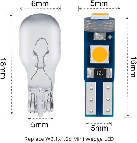 Vista 3 de Paquete de 10 bombillas LED ámbar T5 2721 37 74 cuña, PC74, reemplazo de luces para salpicadero, panel de instrumentos, lámparas LED