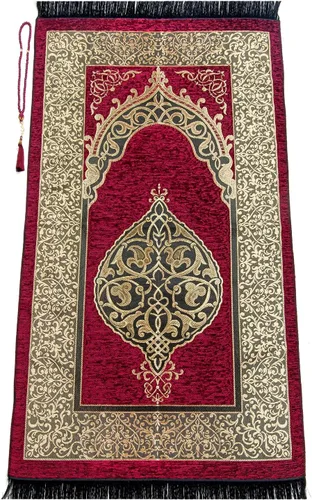 Vista 9 de ihvan online Alfombra de oración musulmana Tasbih con 99 cuentas, chenilla suave, ligera y plegable, tapete de oración portátil de viaje, regalo