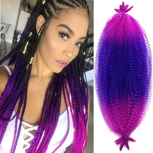 Vista 7 de Extensiones de cabello trenzado con resorte Marley Twist de 8 pulgadas, paquete de 8 para niños, cabello rizado y trenzado kinky, locs suaves