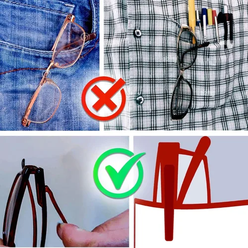 Vista 2 de Reading Glasses with Built in Pocket Clip, Scratch Resistant Aspheric Lenses, Spring Temples for Men and Women