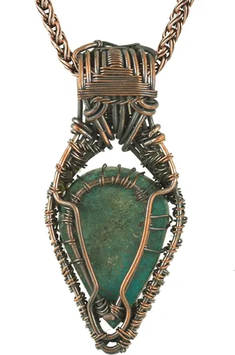 Vista 32 de Impresionante collar con colgante de árbol de la vida de cobre con piedras preciosas hechas a mano y cadena de 20 pulgadas, perfecto