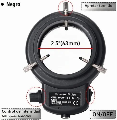 Vista 3 de Ajustable 144 LED perlas anillo luz iluminador lámpara para monocular binocular trinocular soldadura reparación estéreo microscopio cámara de vídeo
