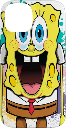 Vista 4 de Funda para iPhone 17 de Bob Esponja con salpicaduras de pintura