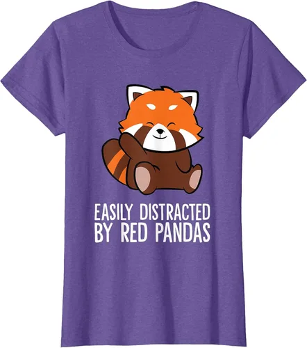 Vista 8 de Red Panda Love Easily Distracted By Red Pandas T-Shirt Asphalt Grey