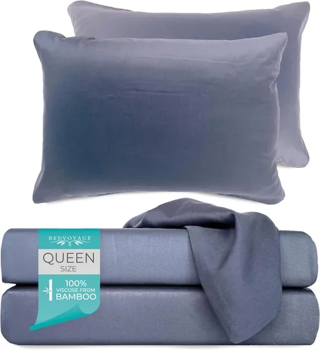 Vista 17 de BedVoyage Sábanas refrescantes tamaño Queen – Viscosa de bambú, juego de sábanas para personas que duermen con calor, bolsillo profundo de 18 Marfil