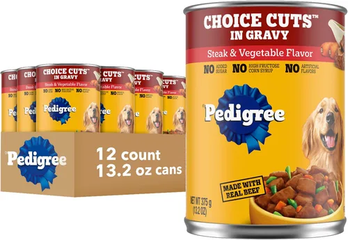 Vista 15 de Alimento húmedo para perros adultos Pedigree, trocittos de carne con salsa 100% complete & balanced, made with real beef, supports lean muscles