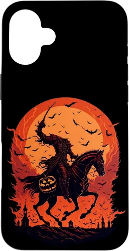 Vista 23 de Halloween Scary Pumpkin Headless Horseman Case for iPhone 17