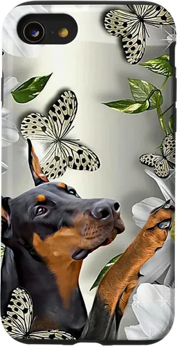 Vista 18 de Doberman Pinscher Daisy and Butterfly Case for iPhone 17
