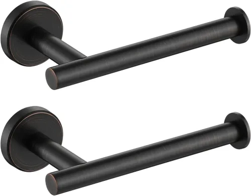 Vista 22 de JQK Soporte de papel higiénico negro, dispensador de papel higiénico de acero inoxidable 304 de 5 pulgadas de grosor de 0.032 in, montaje en pared