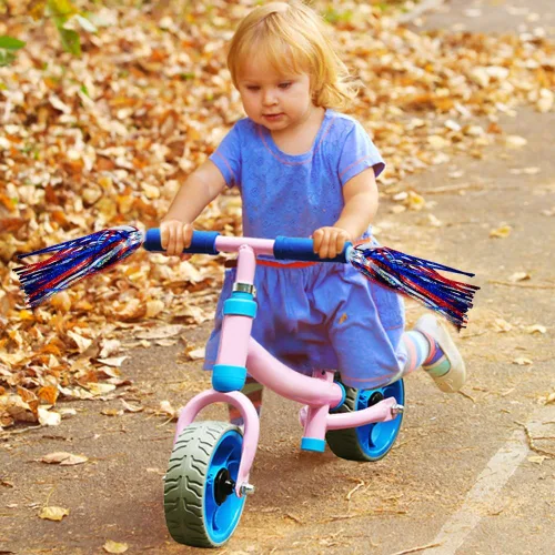Vista 4 de Campana de bicicleta para niños y serpentinas para niñas, 1 paquete de campanas de bicicleta de flores con 2 serpentinas de bicicleta