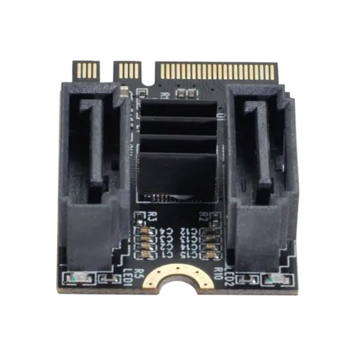 Vista 8 de ChenYang PCIE 3.0 M.2 (A+E Key) a 2 SATA 3.0 Adaptador de tarjeta de extensión para tarjeta de disco duro SATA de la placa base Extensión del puerto