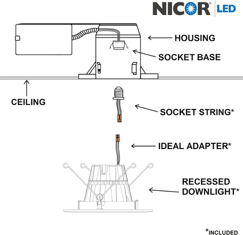 Vista 9 de NICOR Lighting DCG Series - Lámpara empotrable LED de 6 pulgadas, 2700 K (DCG621202KWH)
