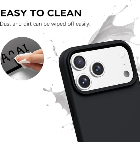 Vista 2 de GUAGUA Funda compatible con iPhone 17 Pro Max de 6.9 pulgadas, silicona líquida, goma de gel suave, delgada, forro de microfibra delgada