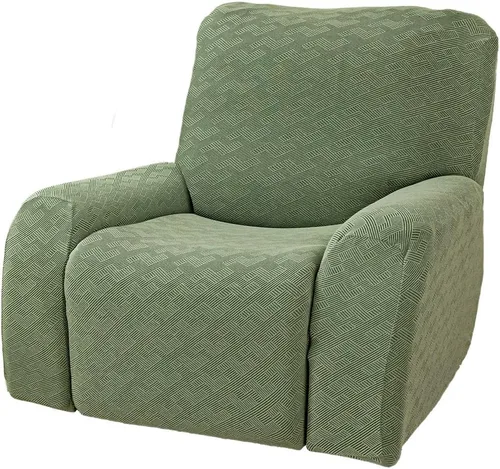 Vista 7 de vctops Fundas elásticas para sofá reclinable de 8 piezas, fundas de jacquard grande para sofá reclinable de 3 asientos, protector suave Blanco