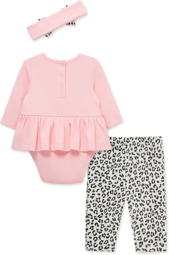 Vista 29 de Little Me Conjunto de 3 piezas para bebé, 100% algodón, body con diadema y pantalón a juego, de 3 meses a 24 meses