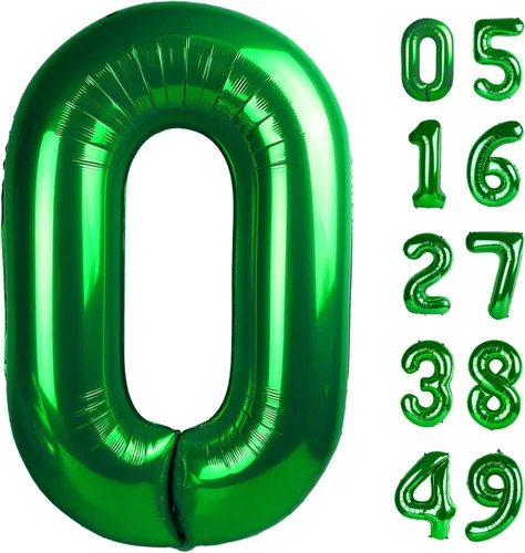 Vista 259 de Globo negro de 40 pulgadas con números del 0 al 9 (cero-nueve), globo de cumpleaños de gran tamaño, globo de helio de aluminio con números grandes
