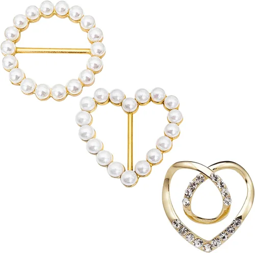 Vista 54 de 4 piezas de clip de anillo de bufanda para mujer, broche de perlas y flores, hebilla de metal para chal, accesorios de decoración para damas y niñas