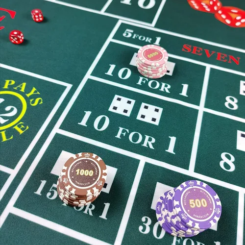 Vista 3 de BALIKEN - Tapete de mesa de ruleta de 84 x 42 pulgadas y dados de fieltro de grado profesional