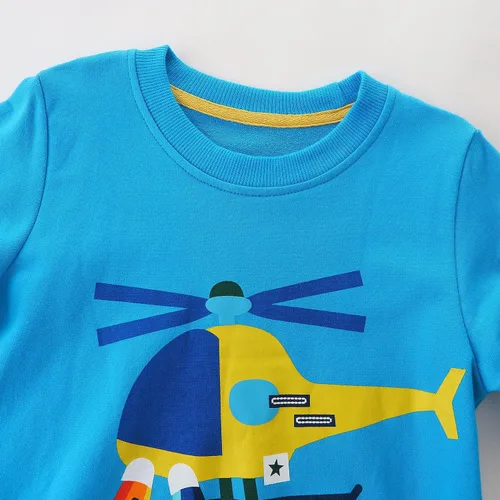 Vista 3 de Bumeex Sudadera de algodón con cuello redondo para niño pequeño 2-7T