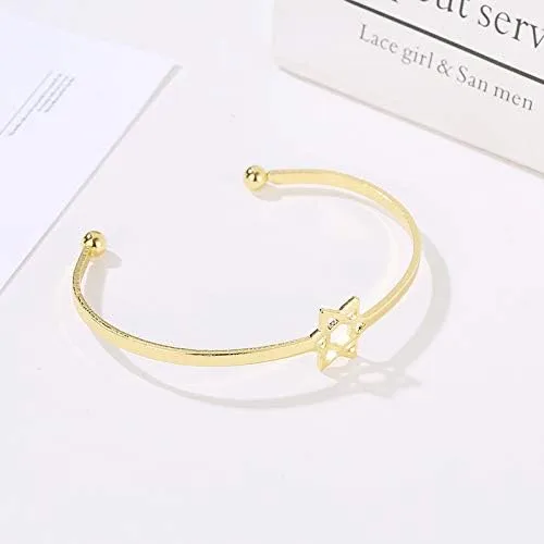 Vista 3 de Pulsera judía con dije de estrella de David para mujeres y niñas