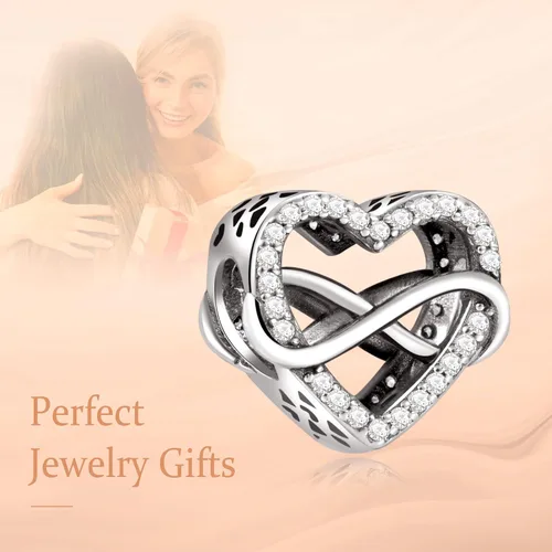 Vista 3 de Annmors Family Charm Love your Dad Mon Sister Infinity Charm fits Bracelets, 925 Sterling Silver-Lucky Charm for Woman Pendant Bead, Jewelry Beads