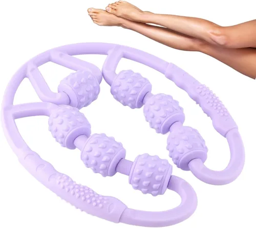 Vista 8 de Dioche Rodillo de masaje para celulitis, punto en forma de U, 7 ruedas, rodillo de masaje de mano para tejido profundo, herramienta de masaje
