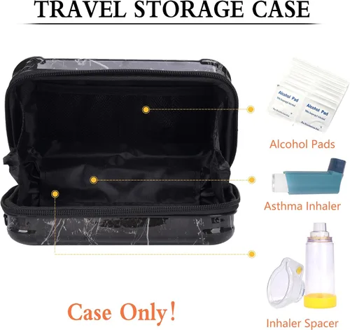 Vista 2 de MGZNMTY Estuche de transporte de viaje para inhalador de asma, espaciador de inhalador para niños y adultos, máscaras, bolsa de soporte con cuerda
