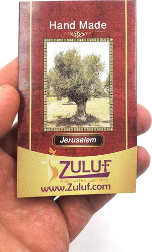 Vista 8 de Zuluf Cruz de pared de madera de 5.5 pulgadas con crucifijo de 14 estaciones y tierra de Jerusalén regalo cristiano de tierra santa de Israel CRS092