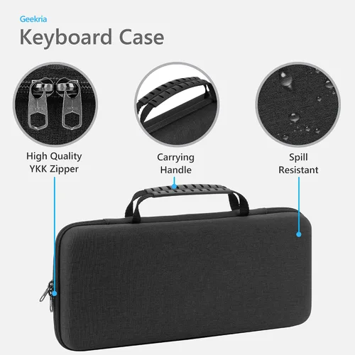 Vista 2 de GEEKRIA TKL Funda de teclado compatible con Razer BlackWidow Lite TKL, Keychron K8 / K8 Pro, SteelSeries New Apex 9TKL / Apex ProTKL Gen 3 Bolsa