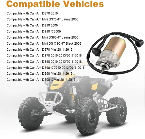 Vista 3 de Motor de arranque compatible con Can-Am DS70 DS90 2010-2013 Repuesto para DS70 Mini 2016-2018 2014-2015 DS90 Mini 2014-2015 V31200DGF000