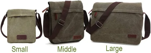 Vista 30 de Sechunk Vintage Canvas Messenger Cross body bag Shoulder bag