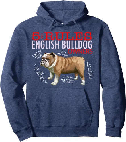 Vista 5 de 5 Reglas para los propietarios de bulldog inglés Sudadera con capucha Negro