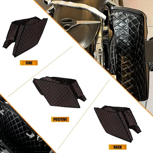 Vista 3 de Forros para alforjas de motocicleta de 5 pulgadas, insertos de bolsa elástica, compatibles con Harley Touring Road King Road Glide Street Glide