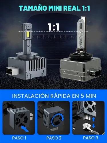 Vista 3 de RCJ Bombillas D1S, 30000LM Super Brillante 6000K Blanco Frío para Montaje